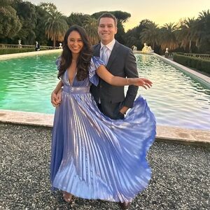 Alice + Olivia Niesha Midi Dress Palace Blue, Size 0